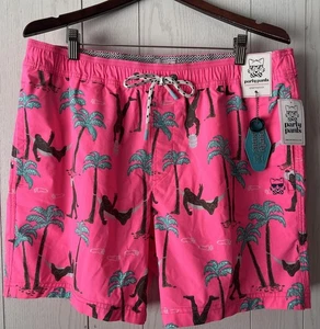 NEW Party Pants Shorts Pink Big Foot Keg Swim Or Every Day Mens XL New w/ Tags - Picture 1 of 20