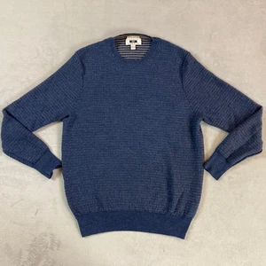 Joseph Abboud Sweater Mens L Large Blue Extra Fine Merino Wool Long Sleeve - Picture 1 of 8