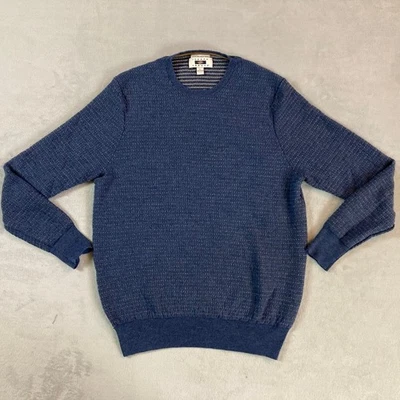 Joseph Abboud Sweater Mens L Large  Blue Extra Fine Merino Wool Long Sleeve - Image 1 of 4