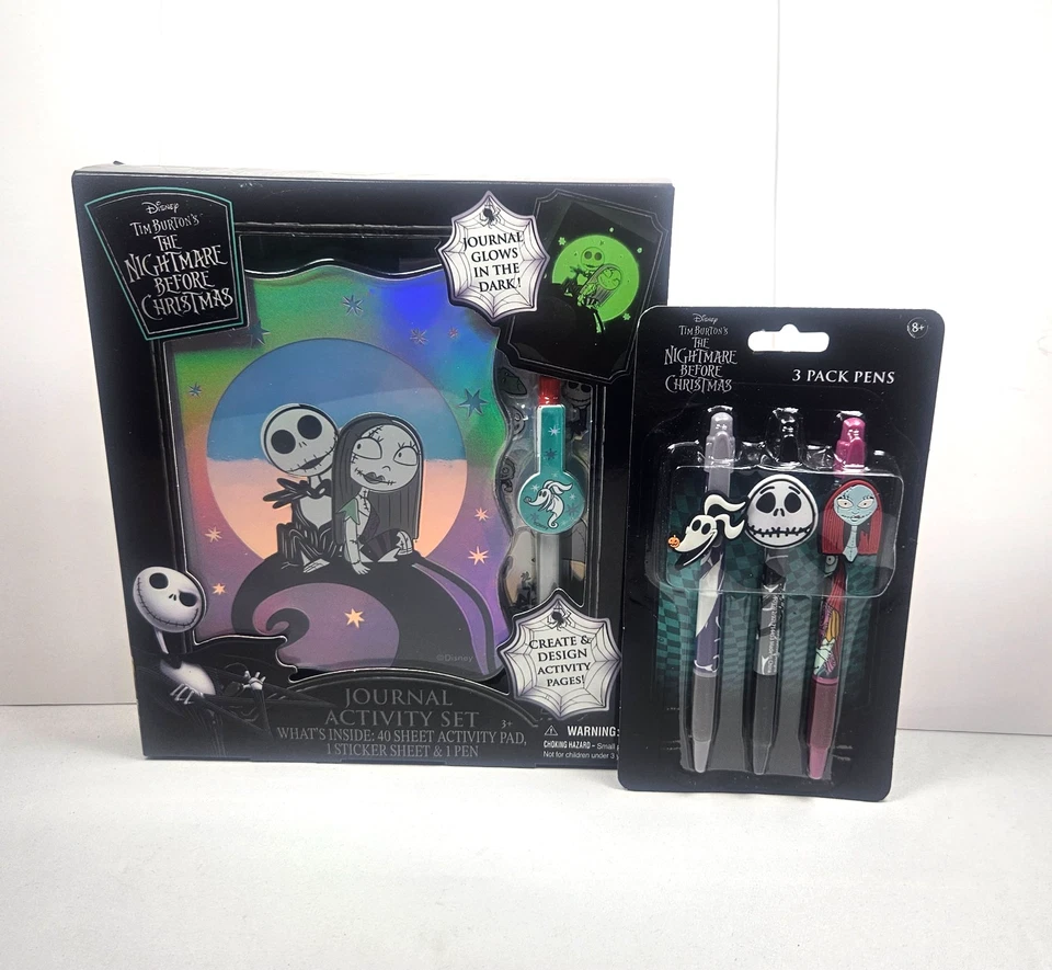 Nightmare Before Christmas Journal Activity Set & Pens Jack Sally Zero Disney