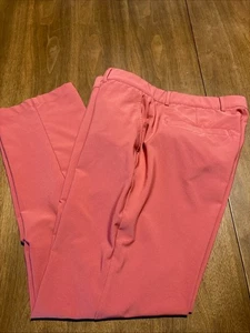 Pantaloni da golf Greg Norman Everbest uomo 34x30 corallo performance elasticizzati davanti piatto - Foto 1 di 7