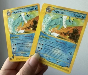 Pokemon Vaporeon Card 33/144 Skyridge Non-Holo Rare WOTC NM Condition x1 - Picture 1 of 3