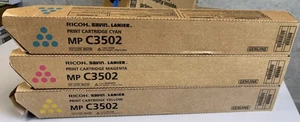 3 Ricoh Original MP C3502 CMY Toner Druckerpatronen 841736 841737 841738 C3002 - Bild 1 von 5