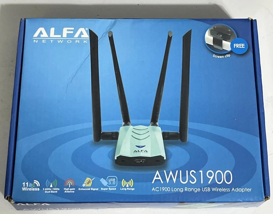 Alfa AWUS1900 802.11ac 1900 Mbps Dual band 2.4/5 Ghz Wi-Fi USB Adapter AC1900 - Image 1 of 4
