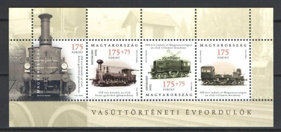 Vehículos ferroviarios de transporte HUNGRÍA 2023. TRENES LOCOMOTORAS - S/S MNH Foto 1 de 1