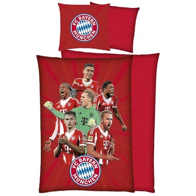 BERONAGE Ropa de cama FC Bayern München Player rojo Linon / Renforcé