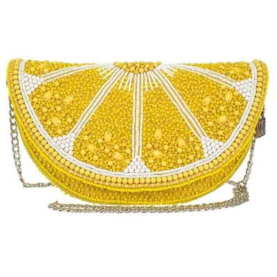 Bolso Bandolera Mary Frances Tart Cuentas Rebanada de Limón, Amarillo Foto 1 de 4