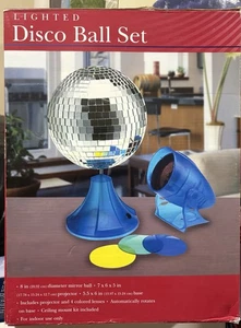 New Mirrored Disco Ball With Projector And Colored Discs Table Or Ceiling Mount - Picture 1 of 2