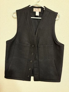 FILSON Mackinaw Wool Vest Black Size 38 - Picture 1 of 2
