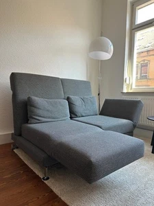 Brühl Moule Designer Sofa Stoff Grau Couch Relax- / Schlaffunktion - Bild 1 von 5