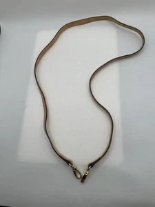 Tan Natural Leather  Replacement Strap Gold Tone Hardware - Picture 1 of 5