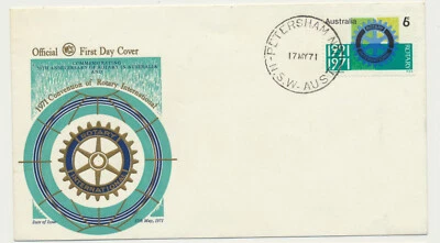 Australia Sc. 498 Rotary Emblem Rotary Convention in Sidney on 1971 FDC - Image 1 of 2
