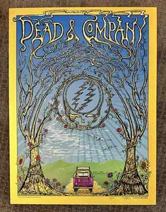 DEAD & COMPANY ARRINGTON VA 2018 ORIG SILKSCREEN CONCERT POSTER DUBOIS GOLD - Picture 1 of 2