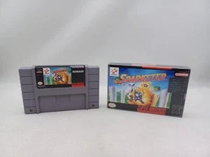 Cartucho auténtico SNES Sparkster 1991 Super Nintendo carro con caja personalizada probado - Imagen 1 de 11