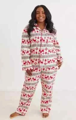 Hanna Andersson XXL Deer Dear Fair Isle Pajamas Set Unisex Cotton Worn 2 times - Image 1 of 4