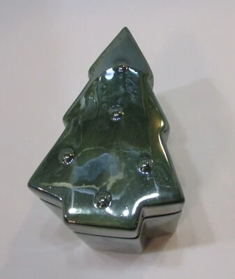 New Unburned Vintage 1990's Target Green Christmas Tree Shaped Ceramic Candle - Image 1 of 4