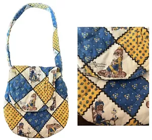 Quilted Patchwork Shoulder Bag Purse Prairie Girl Holding Cat Sarah Kay Style - Picture 1 of 9