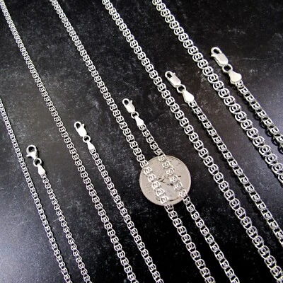 Твердое серебро 925 пробы половина персидский кольчуга любовь ссылка цепочка ожерелье - Изображение 1 из 4