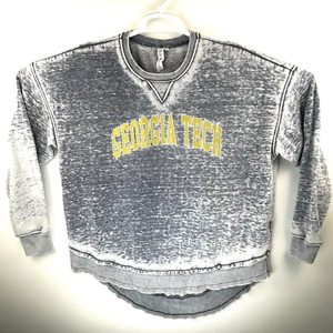 Georgia Tech Mujer Envejecido Ligero Sudadera Gris Cuello Redondo Manga Larga - Imagen 1 de 17