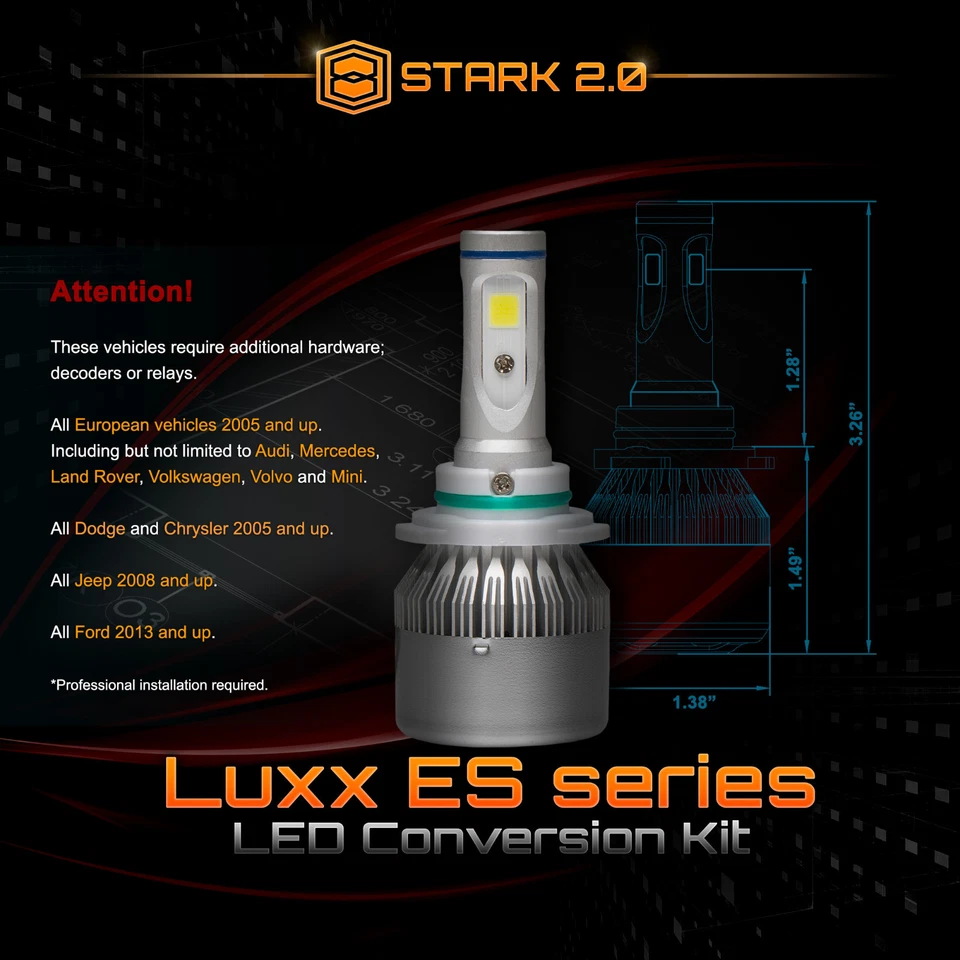 Kit de conversión de luces de faros LED para moto 40W 4500LM 1 pieza/par 6000K blanco Foto 1 de 4