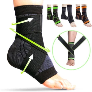 Ankle Support Brace Compression Sleeve Plantar Fasciitis Foot Pain Relief Wrap - Picture 1 of 18