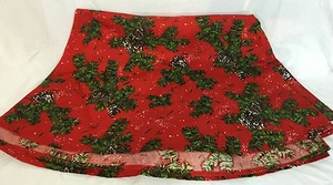 Red Christmas Circular Tablecloth Holly Evergreen 104" Across - Picture 1 of 6