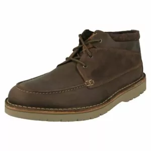 'Mens Clarks' Casual Moccasin Styled Ankle Boots - Eastford Top - Picture 1 of 10