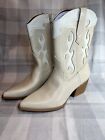 NEW Universal Thread Womens Size 10 Western Cowboy Boots, Cream, Memory Foam