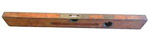 Antique Vintage Stanley New Britain Conn USA No. 95 Wood & Brass Edges Level 28" - Picture 1 of 15