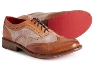 Bed Stu Lita Womens Leather Wingtip Oxford Tan Rustic Brown Shoes 7 - Picture 1 of 6