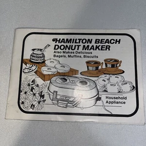 1977 Hamilton Beach Donut Maker Instructions Recipes Manual - Picture 1 of 6