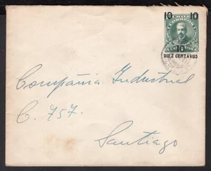 SOBRE DE PAPELERÍA CHILE PS 1918 RPO FERROCARRIL CANCELACIÓN AMBULANCIA # 63 DE GORBEA - Imagen 1 de 2