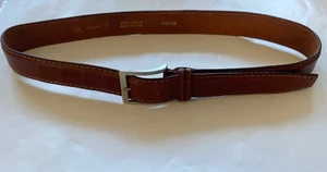 Vera Pelle Mens Cognac Brown Handmade Leather Belt Made in Italy 115/130 Waist - Picture 1 of 6