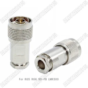 1pcs N Male Female Clamp Connector RG58 RG142 LMR240 RG8X RG5 RG8 LMR400 Cable - Picture 1 of 27