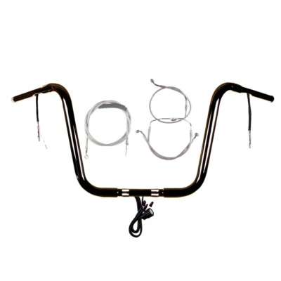 Kit de manillar precableado 1 1/4" negro 14" Harley Road King 2014-2016 sin ABS Foto 1 de 2