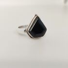 925 Solid Sterling Black Onyx Ring, Minimalist Ring, Handmade Jewelry, Boho Ring