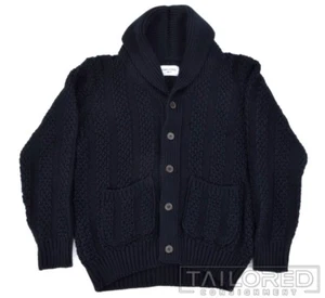 NWT - OUR LEGACY Blue Wool Fisherman Shawl Cardigan Sweater - EU 52 / XL - Picture 1 of 9