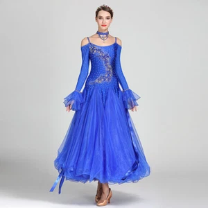 Mujeres Vestido de Baile Estándar con Espalda en V Salón Vestidos de Competición Ropa de Baile de Tango - Imagen 1 de 34