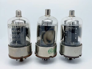3 x Philips GE Brimar 6146B S2001 Test GOOD Beam Power Output Audio Vakuumröhren - Bild 1 von 7