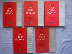 1970 FORD Car Shop Manual Five Volumes First Printing 1969 Paperback GOOD - Picture 1 of 17