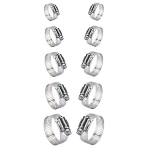 Abrazaderas de manguera de acero inoxidable de 8 mm - 27 mm clips de tubería para gusanos accionamiento Jubilee manguera suave - Imagen 1 de 2