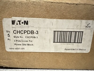 NEW BOX 5 EATON CHCPDB-3 Clear Power Distribution Block Protective Cover 3 Pole - Image 1 of 3