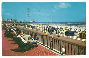 SCHLITZ BEER SIGN Boardwalk ATLANTIC CITY New Jersey  POSTCARD 1960 - Picture 1 of 2