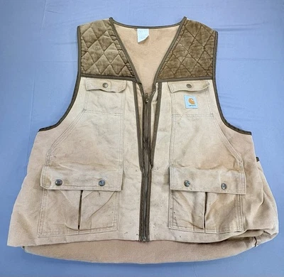 Vintage Carhartt Hunting Vest Brown Duck Game Pouches Men’s XL - Image 1 of 4