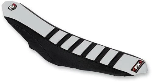 Cubierta de asiento Factory Effex RS1 - laterales negros/parte superior blanca/costillas negras motocicleta Foto 1 de 3