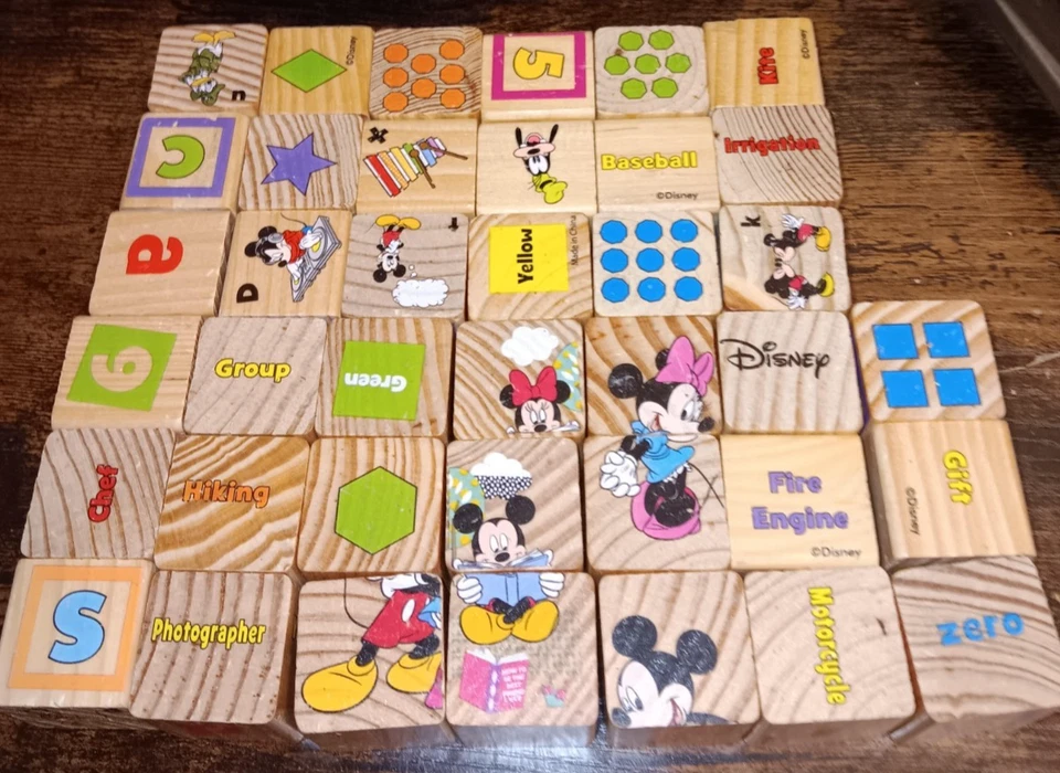 Disney Mickey Mouse Clubhouse Mickey & Minnie Learn & Grow 39 Blocks free ship - Image 1 of 1