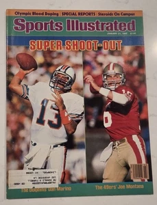 1985 Sports Illustrated 21. Januar Ausgabe mit Etikett Dan Marino Joe Montana - Bild 1 von 2