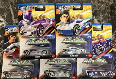2025 Hot Wheels Silver Series ACCELERACERS Full Set of 5 WALMART EXCLUSIVE - Image 1 of 4