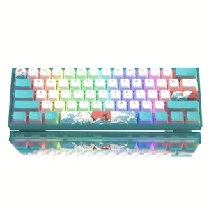 60 Percent Keyboard WK61 Mechanical RGB Wired Gaming Keyboard Hot Swappable Keyb - Picture 1 of 8
