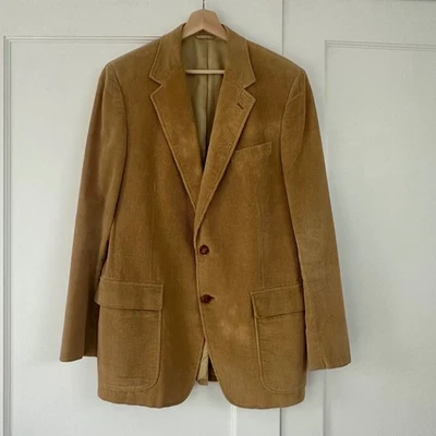 Chaqueta Blazer De Colección Para Hombre Pana Tostada Dos Botones Tostado De Colección Abuelo Años 70 Foto 1 de 4